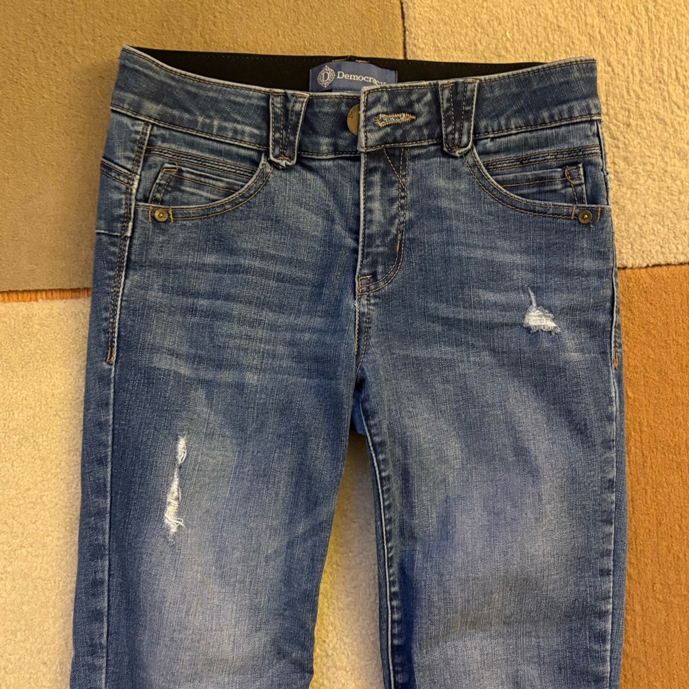 Democracy Distressed Indigo Skinny Jeans